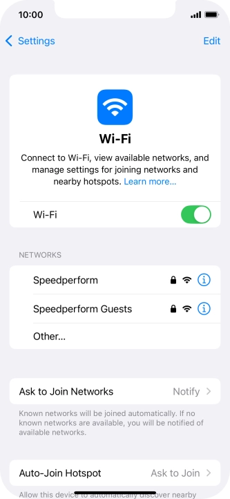 Press the required Wi-Fi network and key in the password for the Wi-Fi network.