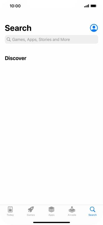 Press the search field and key in the name or subject of the required app.