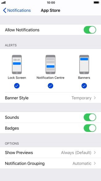Press the indicator next to 
