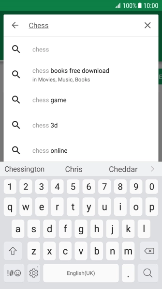 Key in the name or subject of the required app and press the search icon.