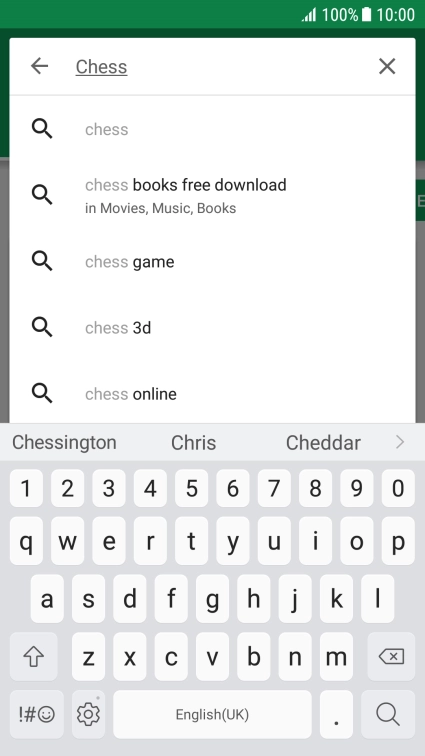 Key in the name or subject of the required app and press the search icon.