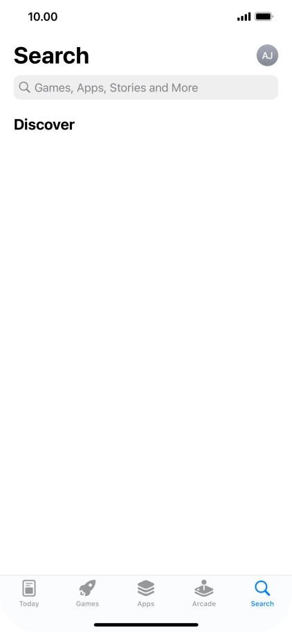 Press the search field and key in the name or subject of the required app.