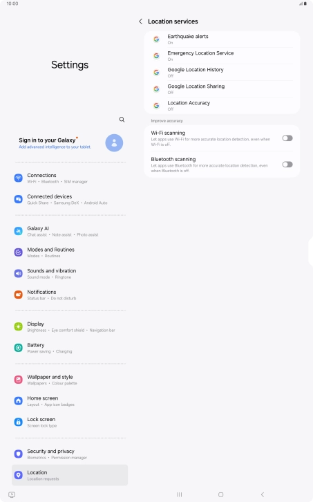 Press Location Accuracy.