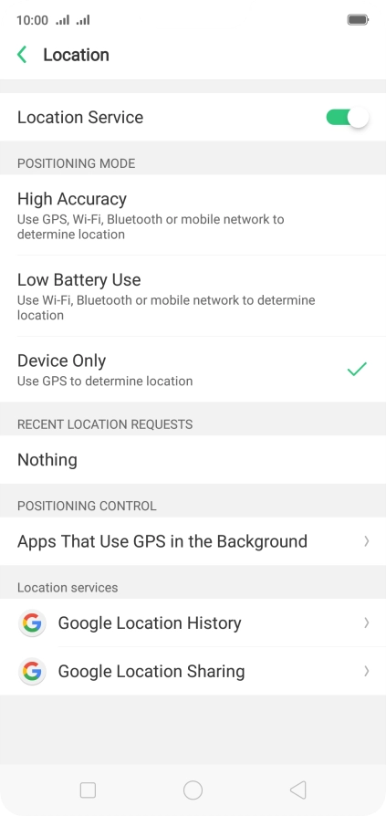 If you select High Accuracy, your phone can find your exact position using the GPS satellites, the mobile network and nearby Wi-Fi networks. Satellite-based GPS requires a clear view of the sky.