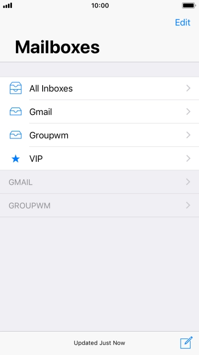 Press the required email account.
