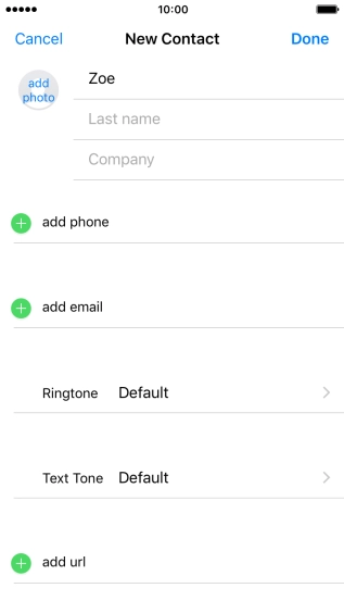 Press Last name and key in the last name.