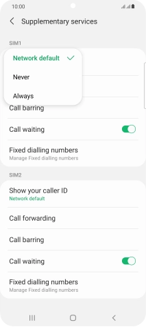 Press Always to turn on caller identification.