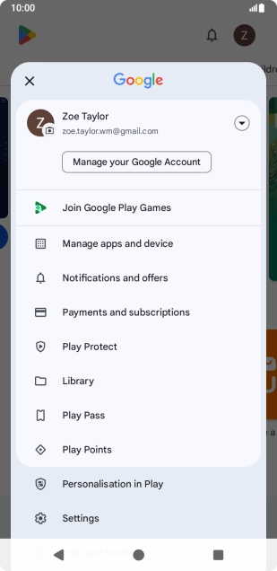 Press Manage apps and device.