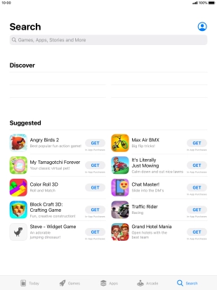 Press the search field.