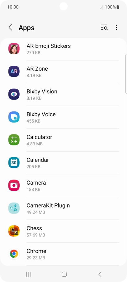 Press the required app.