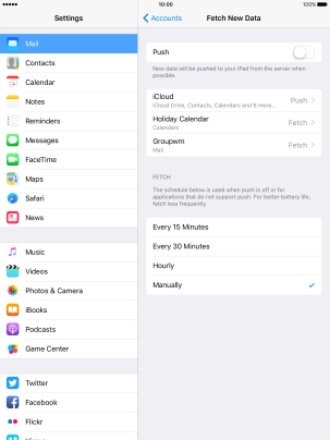 If you turn off the function, press the required setting.