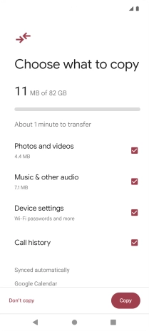Press the fields next to the required data types.