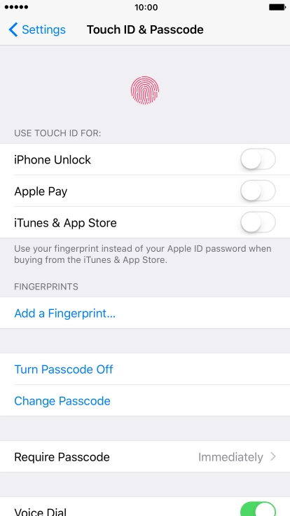Press Turn Passcode Off and key in the phone lock code.