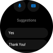 Press the microphone icon and follow the instructions on the screen to record and send the required reply.