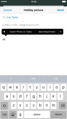 Press Insert Photo or Video and follow the instructions on the screen to attach a picture or a video clip.