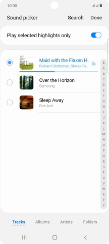 Once you've found a ring tone you like, press Done.
