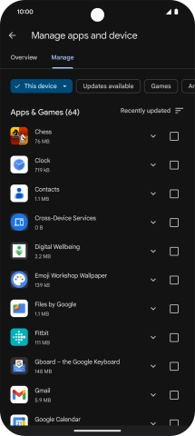 Press the required app.