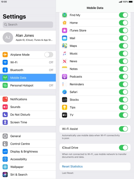 Press the indicator next to 