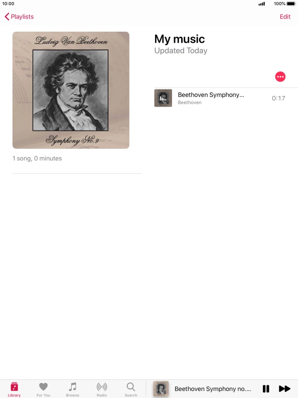 Press the song title.