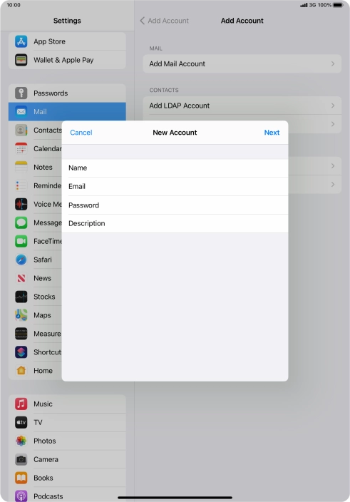 Press Description and key in the required name.