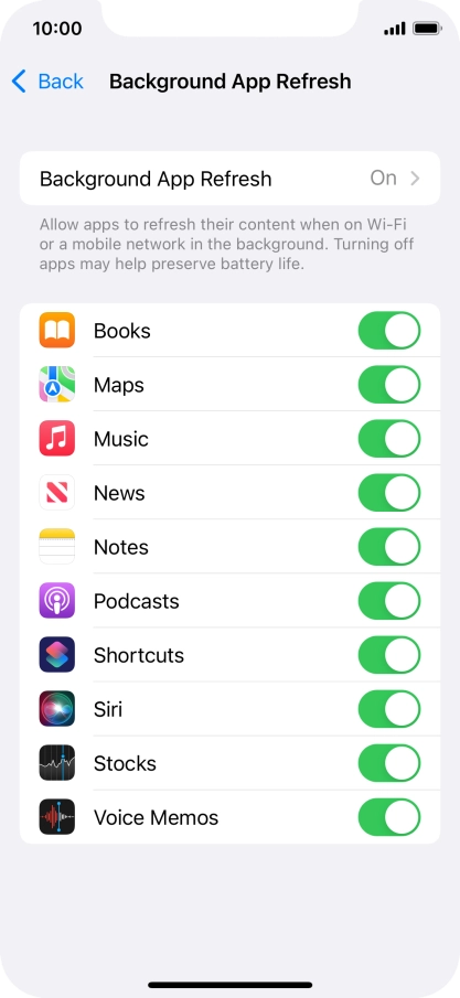 Press Background App Refresh.
