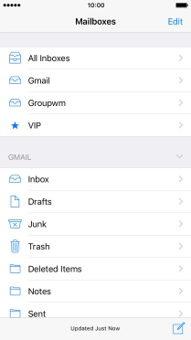 Press the required email account.