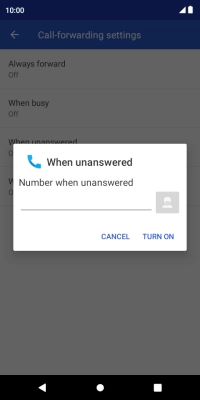 Key in +61414121121 and press TURN ON.