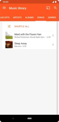 Press the required audio file.