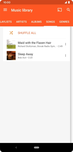 Press the required audio file.