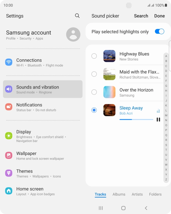 Once you've found a ring tone you like, press Done.