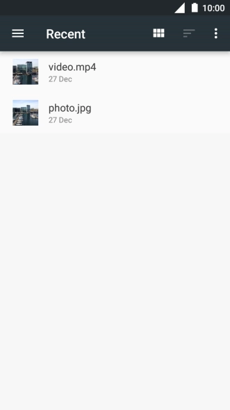 Slide your finger right starting from the left side of the screen and go to the required folder.
