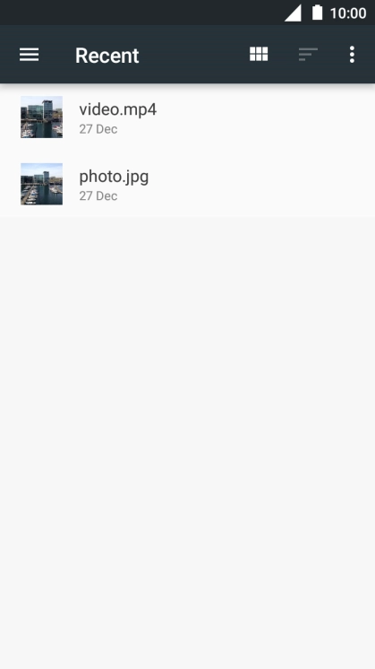 Slide your finger right starting from the left side of the screen and go to the required folder.