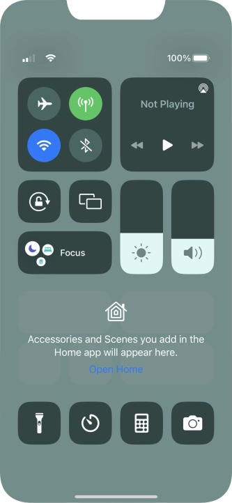 Press the flight mode icon to turn the function on or off.