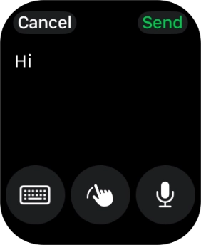 Press the microphone icon and record the message.