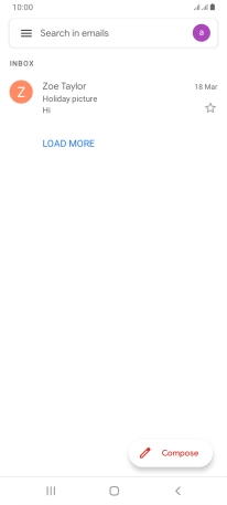 Press the email account icon.