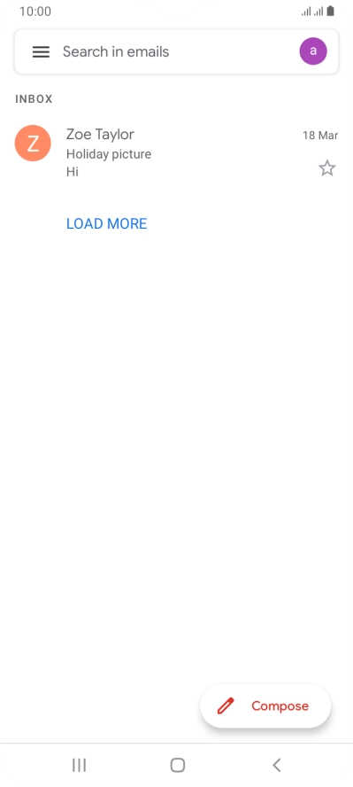 Press the email account icon.