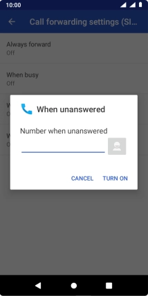 Key in +61414121121 and press TURN ON.