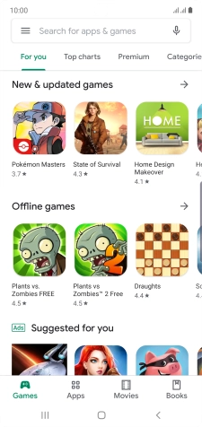 Press the search field.