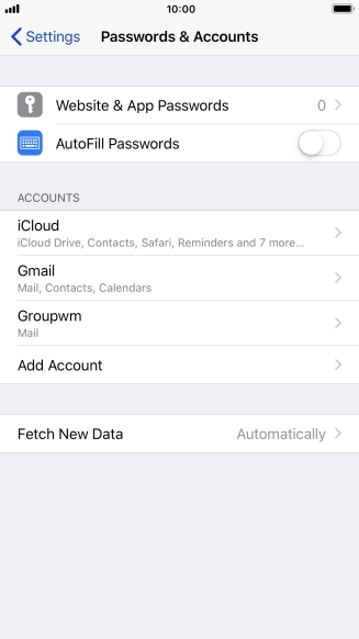 Press the required account.