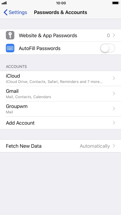 Press the required account.