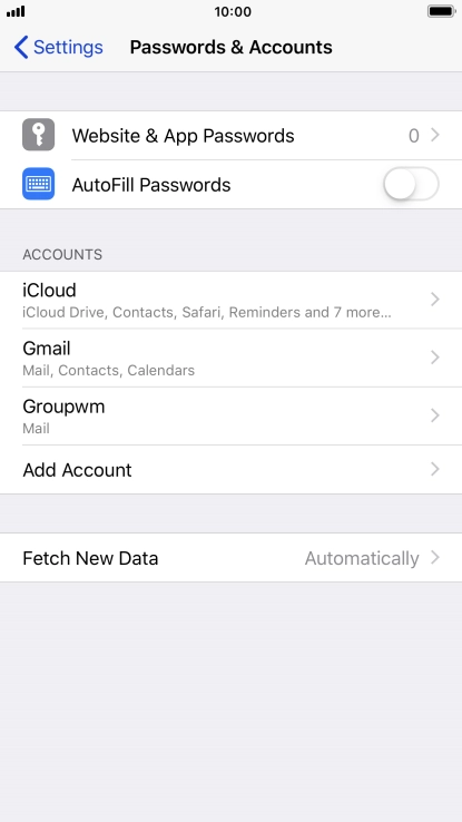 Press the required account.