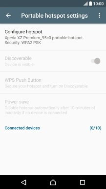 Press Configure hotspot.