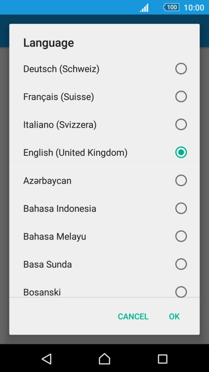 Press the required language.