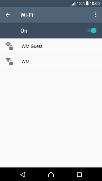 Press the required Wi-Fi network.