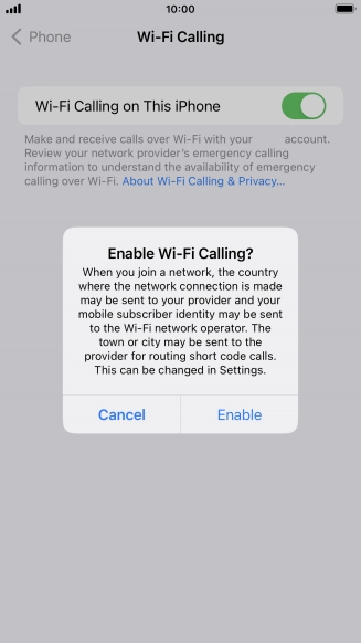 If you turn on the function, press Enable.