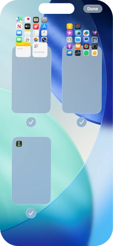 Press the field below the required home screen page to turn page view on or off.