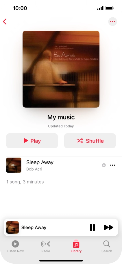 Press the song title.