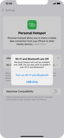 If Wi-Fi is turned off, press Turn on Wi-Fi and Bluetooth.