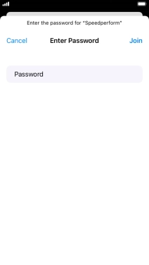 Key in the password for the Wi-Fi network and press Join.