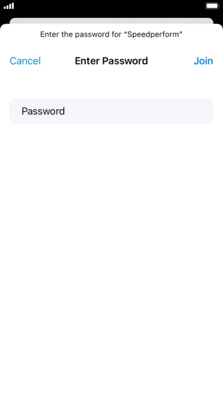 Key in the password for the Wi-Fi network and press Join.